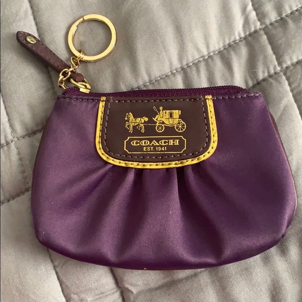 Coach purple coin purse